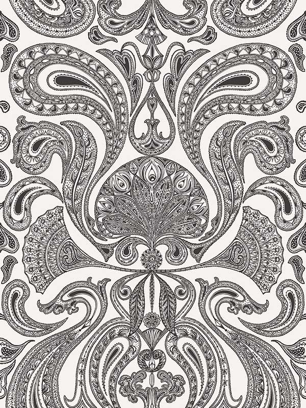 Malabar fabric in white blacck color - pattern number 66/1004.CS.0 - by Cole and Son in the New Contemporary collection