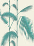 Palm Leaves fabric in white green color - pattern number 66/2012.CS.0 - by Cole and Son in the New Contemporary collection