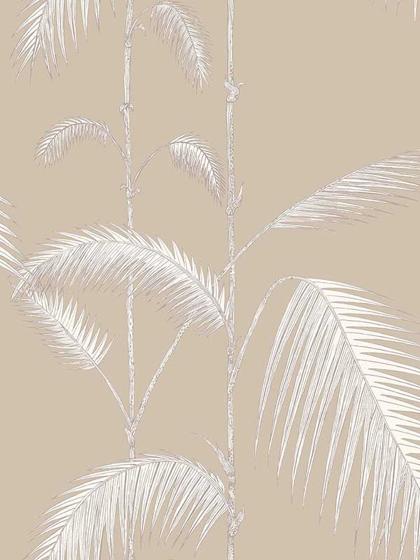 Palm Leaves fabric in taupe white color - pattern number 66/2013.CS.0 - by Cole and Son in the New Contemporary collection
