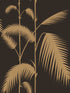 Palm Leaves fabric in black gold color - pattern number 66/2014.CS.0 - by Cole and Son in the New Contemporary collection