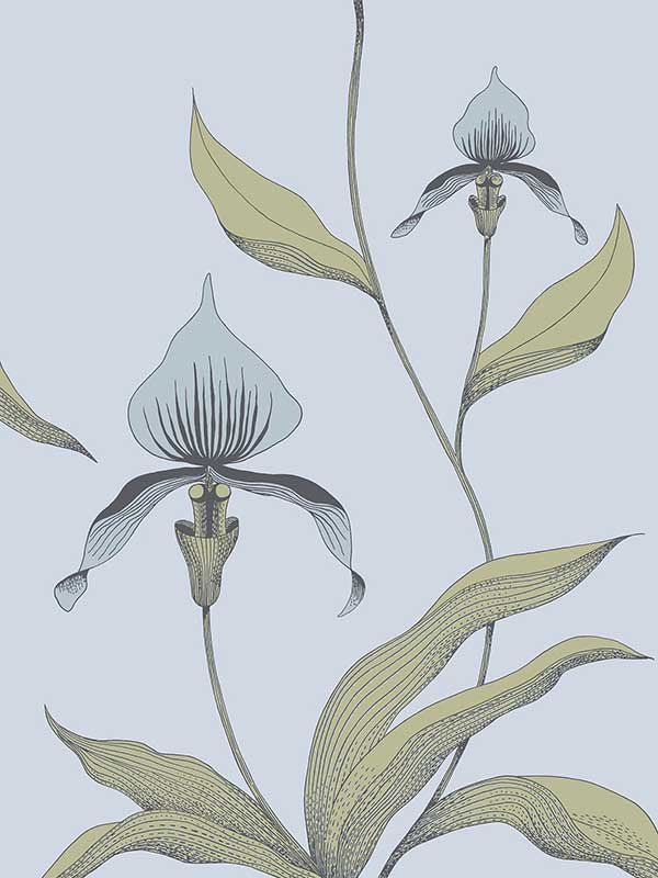 Orchid fabric in blue green color - pattern number 66/4026.CS.0 - by Cole and Son in the New Contemporary collection
