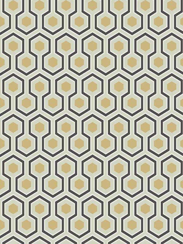 Hicks Hexagon fabric in black greu color - pattern number 66/8056.CS.0 - by Cole and Son in the New Contemporary collection