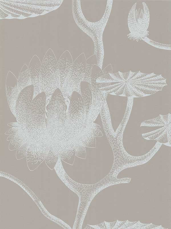 Lily fabric in white grey color - pattern number 69/3110.CS.0 - by Cole and Son in the New Contemporary II collection
