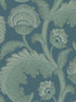 Fanfare Flock fabric in duck egg petrol color - pattern number 116/7026.CS.0 - by Cole and Son in the Pearwood collection
