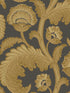 Fanfare Flock fabric in ochre charcoal color - pattern number 116/7027.CS.0 - by Cole and Son in the Pearwood collection