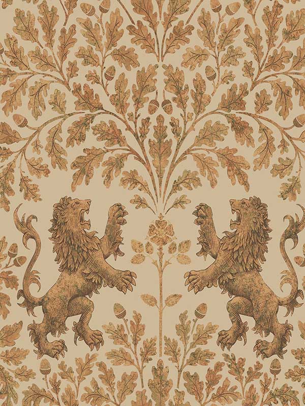 Boscobel Oak wallpaper in metallic gold oat color - pattern number 116/10037.CS.0 - by Cole and Son in the Pearwood collection