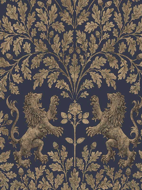 Boscobel Oak wallpaper in metallic gilver ink color - pattern number 116/10039.CS.0 - by Cole and Son in the Pearwood collection