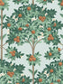 Orange Blossom fabric in burnt orange mint seafoam color - pattern number 117/1004.CS.0 - by Cole and Son in the Seville collection