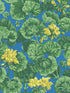 Geranium wallpaper in lemon forest green electric blue color - pattern number 117/11032.CS.0 - by Cole and Son in the Seville collection