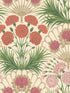 Flamenco Fan fabric in fuchsia rouge metal gold cream color - pattern number 117/14045.CS.0 - by Cole and Son in the Seville collection