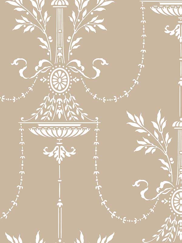 Dorset wallpaper in toast color - pattern number 88/7027.CS.0 - by Cole and Son in the Archive Traditional collection