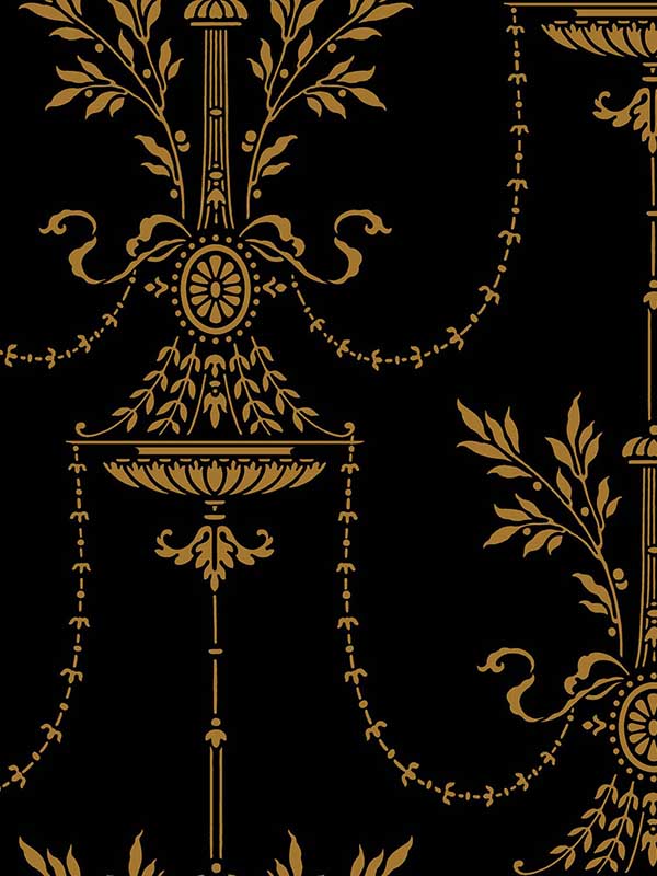 Dorset wallpaper in noir color - pattern number 88/7028.CS.0 - by Cole and Son in the Archive Traditional collection