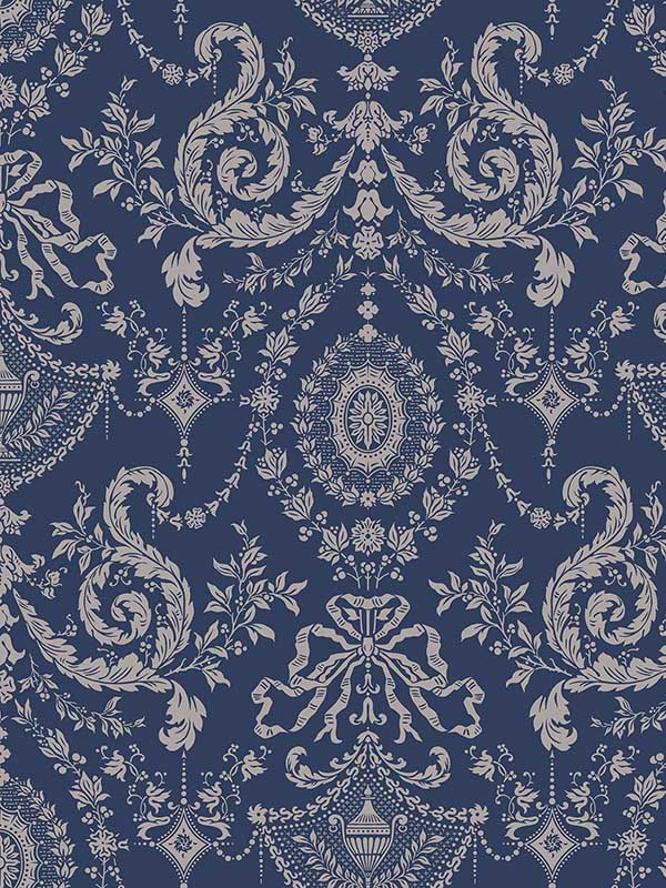 Woolverston wallpaper in blue color - pattern number 88/10043.CS.0 - by Cole and Son in the Archive Traditional collection