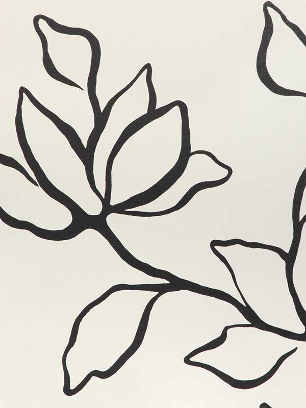 Floral Sketch fabric in onyx color - pattern number W3886.8.0 - by Kravet in the Atelier Wallcovering collection