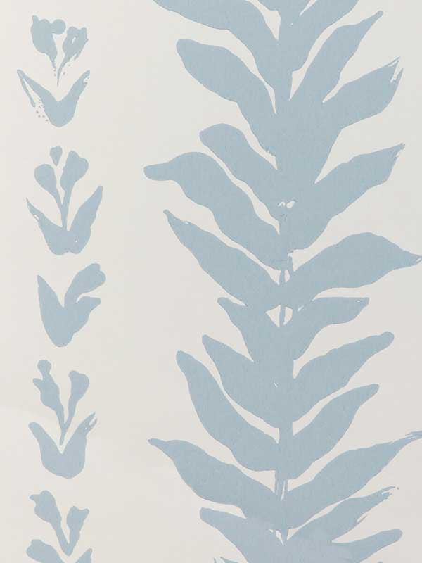 Climbing Leaves fabric in chambray color - pattern number W3937.51.0 - by Kravet in the Atelier Wallcovering collection