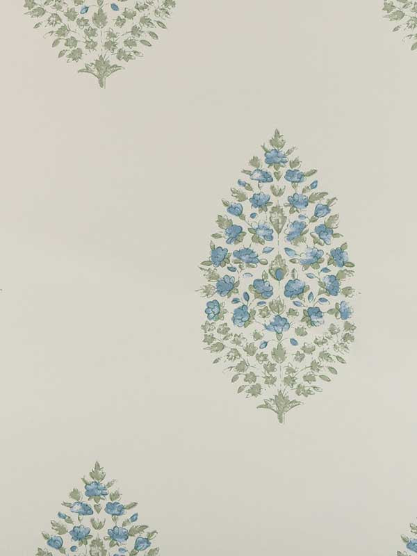 Atelier Paisley fabric in blue sage color - pattern number W3938.315.0 - by Kravet in the Atelier Wallcovering collection