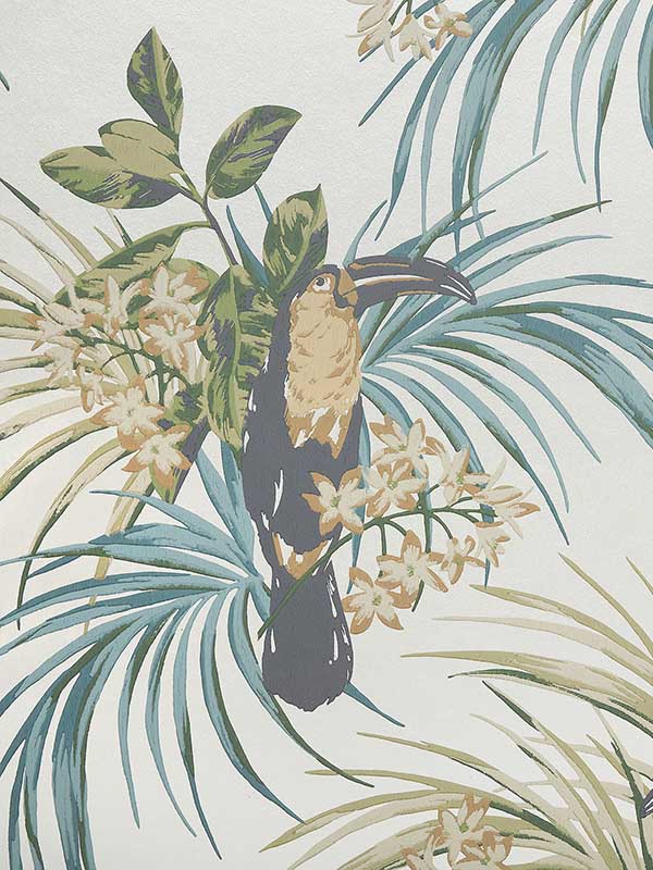 Le Toucan wallpaper in 03 emerald color - pattern number 190713503 - by Maxwell in the Elodie collection