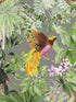 Tropical Bird Peel and Stick wallpaper in grey color - pattern number HG10908 - by NextWall in the Peel and Stick Wallpaper by Harry and Grace 2 collection