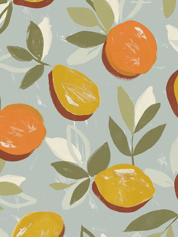 Fruit Toss Peel and Stick wallpaper in daydream grey color - pattern number NW49306 - by NextWall in the Peel and Stick Wallpaper by Nextwall collection