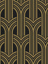 Deco Geometric Arches Peel and Stick wallpaper in ebony and metallic gold color - pattern number NW50900 - by NextWall in the Peel and Stick Wallpaper by Nextwall collection