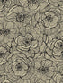 Ellie Graphic Floral Peel and Stick wallpaper in gold shimmer and ebony color - pattern number NW51505 - by NextWall in the Peel and Stick Wallpaper by Nextwall collection