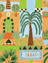 Tropical Facade Peel and Stick fabric in orange color - pattern number NW52606 - by NextWall in the Peel and Stick Wallpaper by Nextwall collection