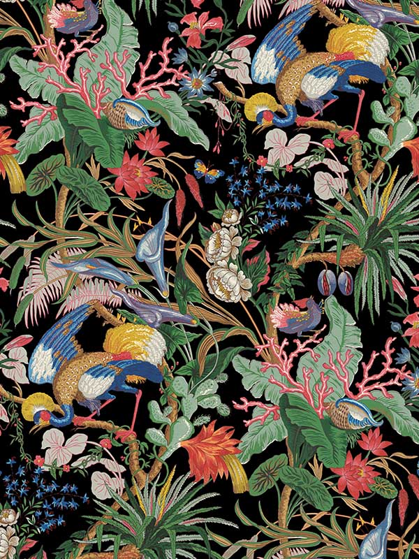Tropical Canopy Peel and Stick wallpaper in ebony color - pattern number NW52800 - by NextWall in the Peel and Stick Wallpaper by Nextwall collection