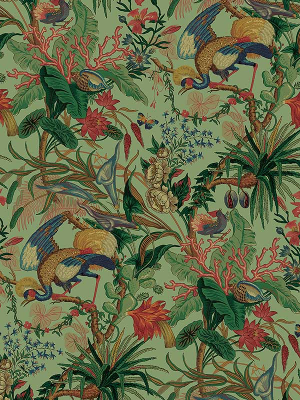 Tropical Canopy Peel and Stick wallpaper in seagreen color - pattern number NW52804 - by NextWall in the Peel and Stick Wallpaper by Nextwall collection