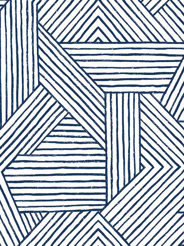 Etched Geometric Peel and Stick fabric in navy blue color - pattern number SG12402 - by NextWall in the Peel and Stick Wallpaper by Stacy Garcia Sojourn Collection 4 collection