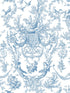 Old World Toile wallpaper in blue and white color - pattern number AT4241 - by York in the Toiles Resource Library collection