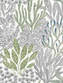 Coral Leaves fabric in blue and green color - pattern number RT7803 - by York in the Toiles Resource Library collection