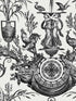 Avian Fountain Toile fabric in black color - pattern number RT7813 - by York in the Toiles Resource Library collection