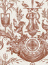 Avian Fountain Toile fabric in brick color - pattern number RT7814 - by York in the Toiles Resource Library collection