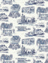 Modern Vista Toile fabric in navy color - pattern number RT7862 - by York in the Toiles Resource Library collection