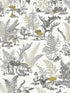 Mushroom Garden Toile wallpaper in neutral and gold color - pattern number RT7892 - by York in the Toiles Resource Library collection