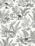 Mushroom Garden Toile wallpaper in black and grey color - pattern number RT7893 - by York in the Toiles Resource Library collection