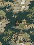 Pagoda And Sampan Scenic wallpaper in forest color - pattern number RT7903 - by York in the Toiles Resource Library collection