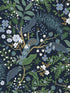 Peacock Garden Peel and Stick fabric in navy color - pattern number PSW1536RL - by Rifle Paper Co in the Rifle Paper Co Third Edition Peel and Stick Wallpaper collection
