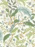 Peacock Garden Peel and Stick fabric in white color - pattern number PSW1539RL - by Rifle Paper Co in the Rifle Paper Co Third Edition Peel and Stick Wallpaper collection