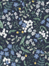 Sweetbrier Peel and Stick fabric in navy color - pattern number PSW1544RL - by Rifle Paper Co in the Rifle Paper Co Third Edition Peel and Stick Wallpaper collection