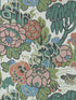 Mandarin Garden fabric in 02 coral color - pattern number 231116902 - by Maxwell in the V and A Decorative Papers collection