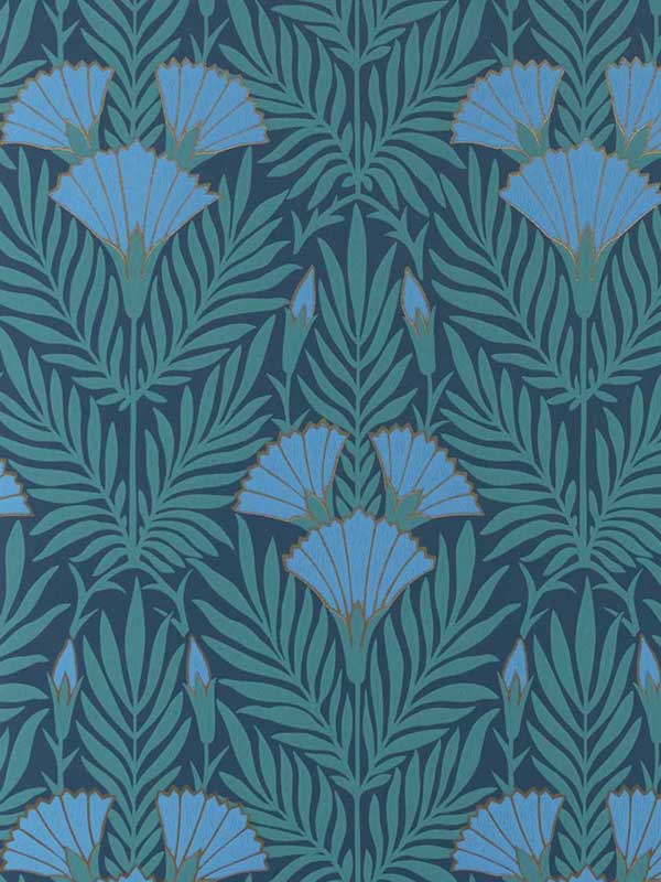 Floral Fanfare wallpaper in 04 cornflower color - pattern number 231117104 - by Maxwell in the V and A Decorative Papers collection