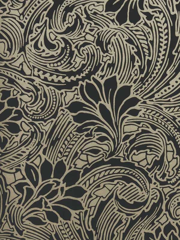 Eden wallpaper in 04 midnight color - pattern number 231117304 - by Maxwell in the V and A Decorative Papers collection