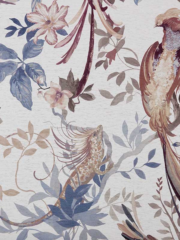 Bird Sonnet Paperweave 2 Panel mural in 02 chambray color - pattern number 157PAPER02 - by Maxwell in the Pavilion Maxwell collection