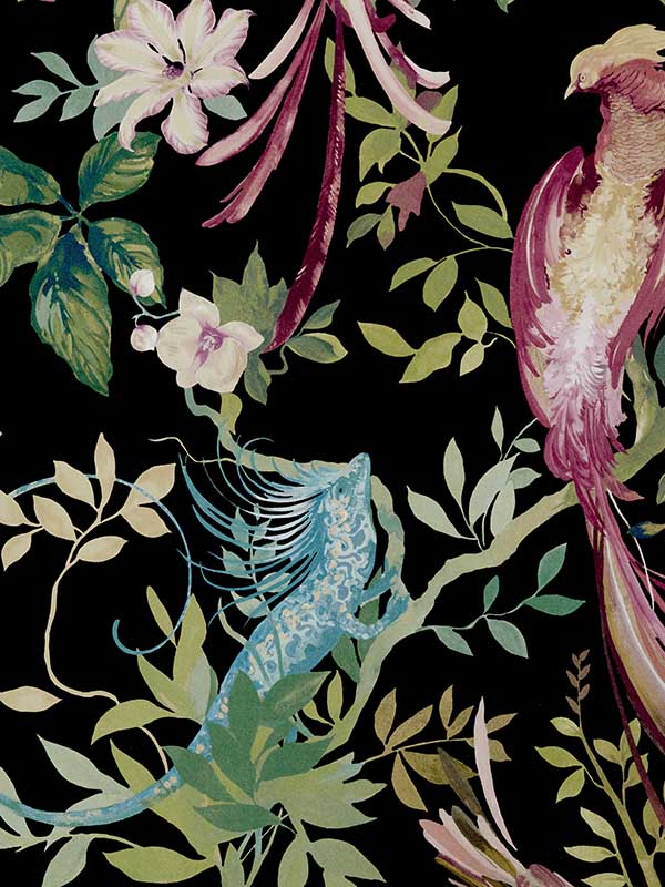Bird Sonnet wallpaper in 05 jet color - pattern number 210915705 - by Maxwell in the Pavilion Maxwell collection