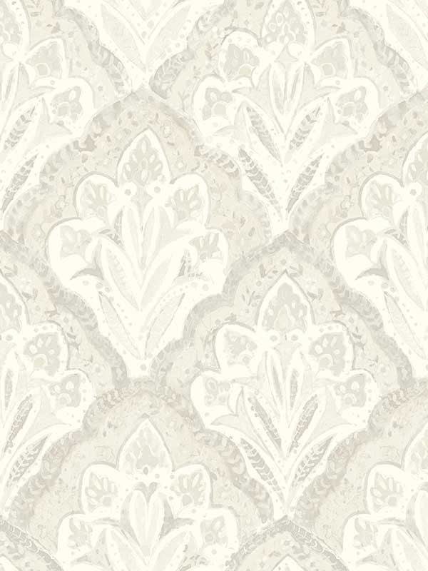 Mimir Quilted Damask wallpaper in dove color - pattern number 3125-72339 - by Chesapeake in the Kinfolk collection