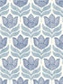 Cathal Tulip Block Print wallpaper in blue color - pattern number 3125-72345 - by Chesapeake in the Kinfolk collection