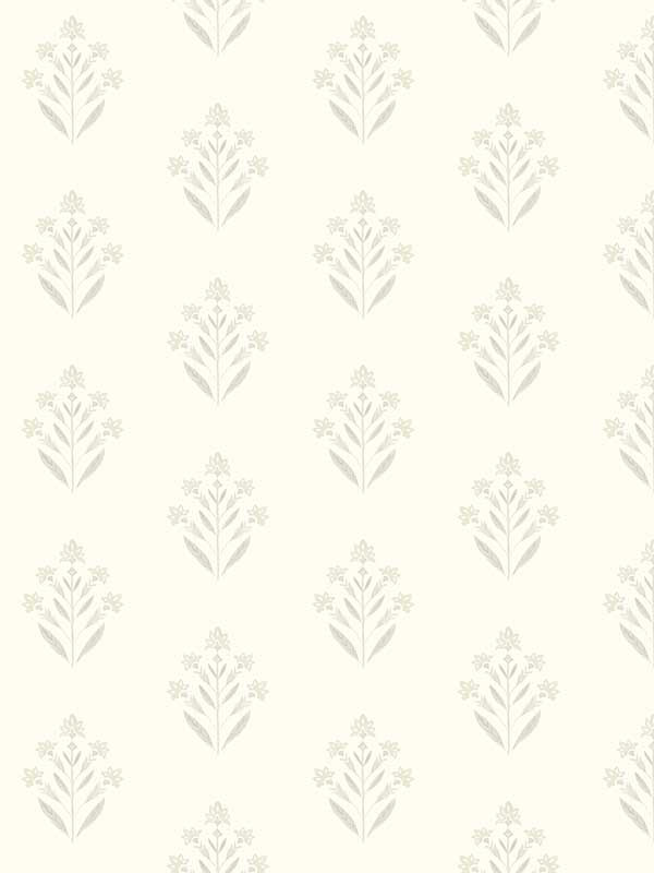 Kova Floral Crest wallpaper in dove color - pattern number 3125-72349 - by Chesapeake in the Kinfolk collection