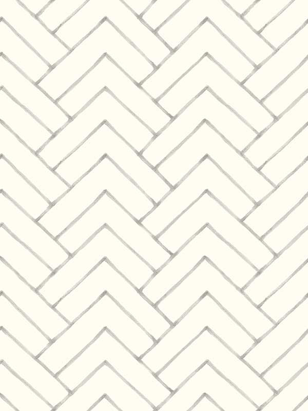 Oswin Tiered Herring wallpaper in grey color - pattern number 3125-72364 - by Chesapeake in the Kinfolk collection