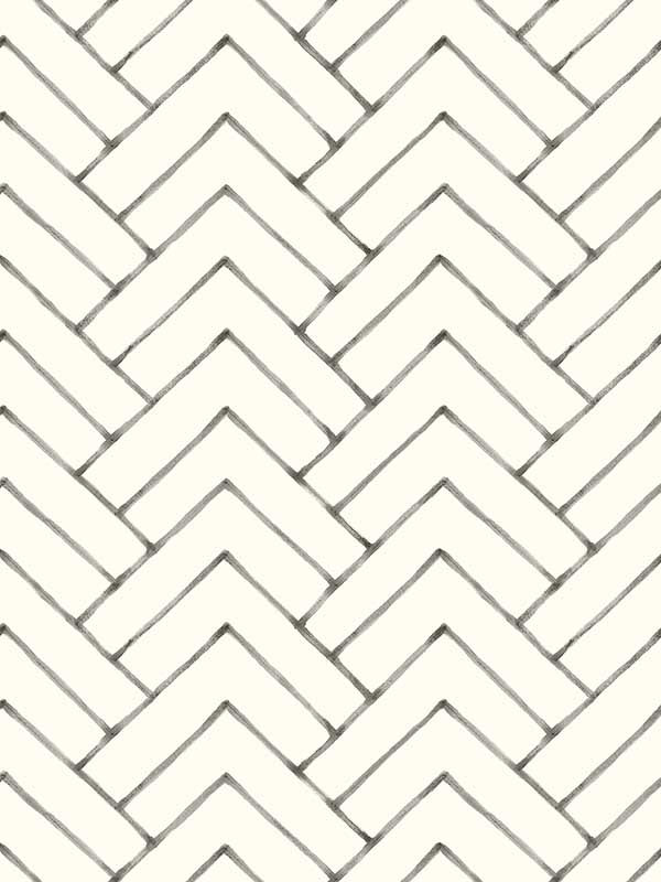 Oswin Tiered Herring wallpaper in black color - pattern number 3125-72366 - by Chesapeake in the Kinfolk collection